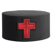 Sir Knight Knights Templar Crown Cap – Black Rayon With Red Cross