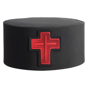 Riaz Impex Masonic Caps & Hats 6-5/8 Sir Knight Knights Templar Crown Cap – Black Rayon With Red Cross