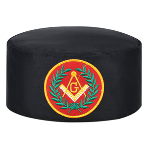 Riaz Impex Masonic Caps & Hats 6-5/8 / Soft Master Mason Blue Lodge Crown Cap – Black With Red Emblem & Wreath