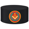 Master Mason Blue Lodge Crown Cap – Black With Red Emblem & Wreath