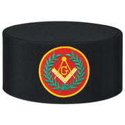 Master Mason Blue Lodge Crown Cap – Black With Red Emblem & Wreath
