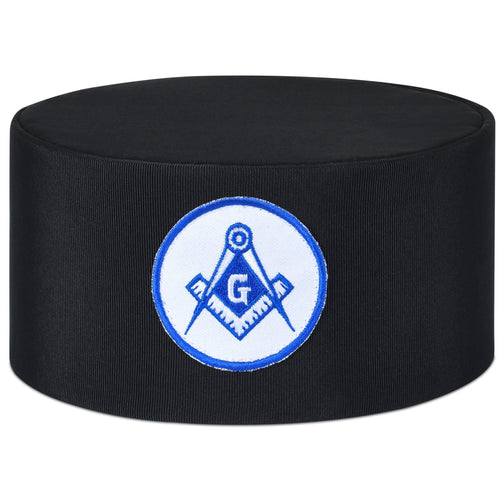Riaz Impex Masonic Caps & Hats 6-5/8 / Stiff Master Mason Blue Lodge Crown Cap – White & Blue Emblem