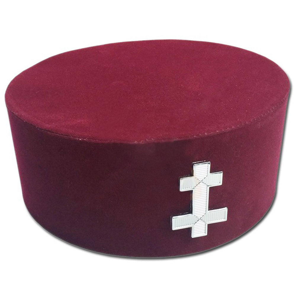 Riaz Impex Masonic Caps & Hats 7 Preceptor English Knights Templar Crown Cap – Maroon Velvet