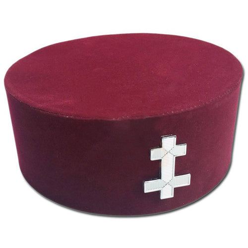 Riaz Impex Masonic Caps & Hats 7 Preceptor English Knights Templar Crown Cap – Maroon Velvet
