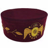 95th Degree Memphis Misraim Crown Cap – Maroon Velvet Hand Embroidery