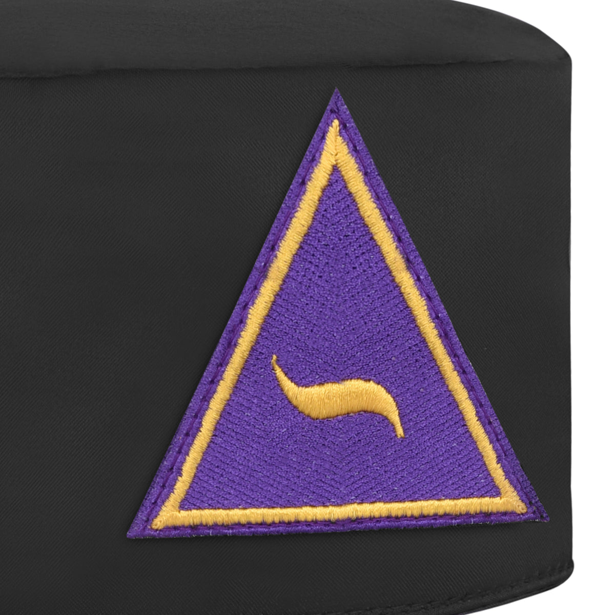 Riaz Impex Masonic Caps & Hats Council Crown Cap – Black With Triangular Purple Emblem