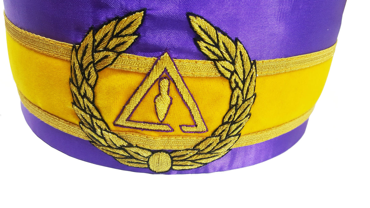 Riaz Impex Masonic Caps & Hats Council Crown Cap – Royal & Select Purple Hand Embroidery