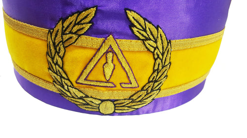 Riaz Impex Masonic Caps & Hats Council Crown Cap – Royal & Select Purple Hand Embroidery