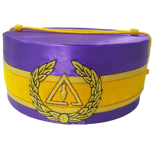 Riaz Impex Masonic Caps & Hats Council Crown Cap – Royal & Select Purple Hand Embroidery