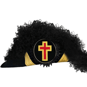 Riaz Impex Masonic Caps & Hats Eminent Commander Knights Templar Chapeau – All Black Plumes