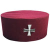 English Knights Templar Crown Cap – Maroon Velvet with Cross