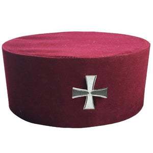 Riaz Impex Masonic Caps & Hats English Knights Templar Crown Cap – Maroon Velvet with Cross