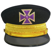 Past Grand Commander Knights Templar Fatigue Cap – Purple Metal Cross With Large Braid (Gold/Silver)