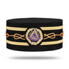 Grand Master Blue Lodge Crown Cap – Black Machine Embroidery Patch With Two Braids