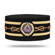 Grand Master Blue Lodge Crown Cap – Black Machine Embroidery Patch With Two Braids