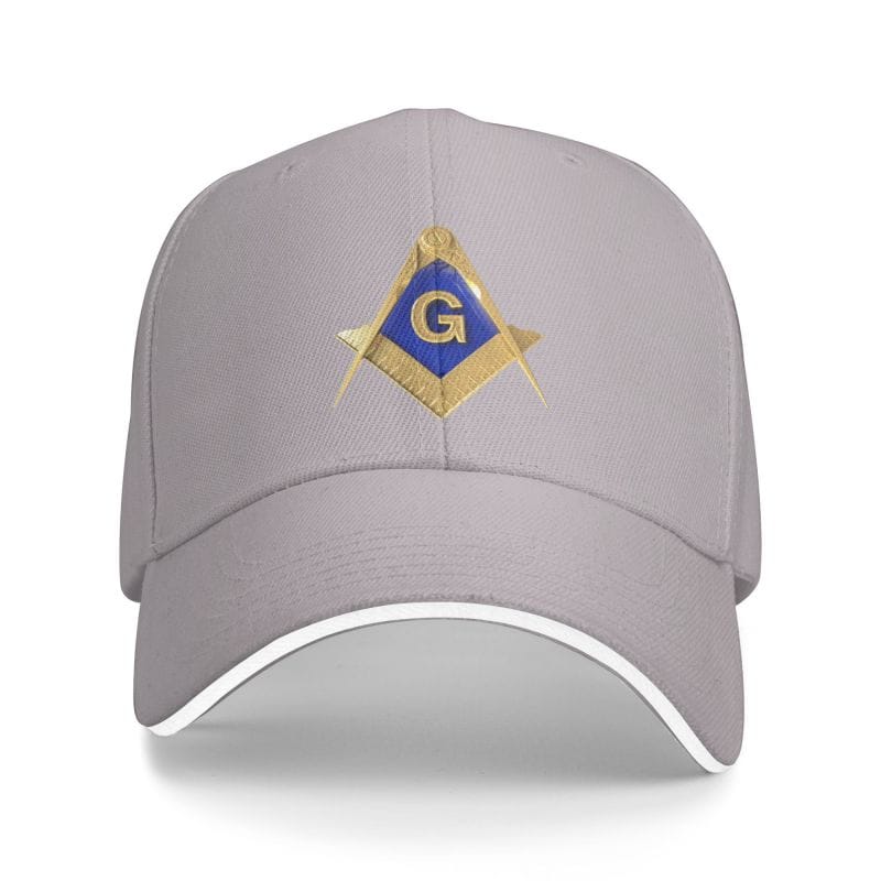 Riaz Impex Masonic Caps & Hats Gray Master Mason Adjustable Baseball Cap – Golden Emblem