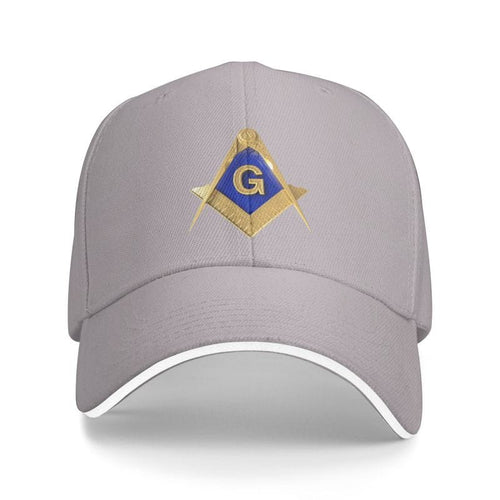 Riaz Impex Masonic Caps & Hats Gray Master Mason Adjustable Baseball Cap – Golden Emblem