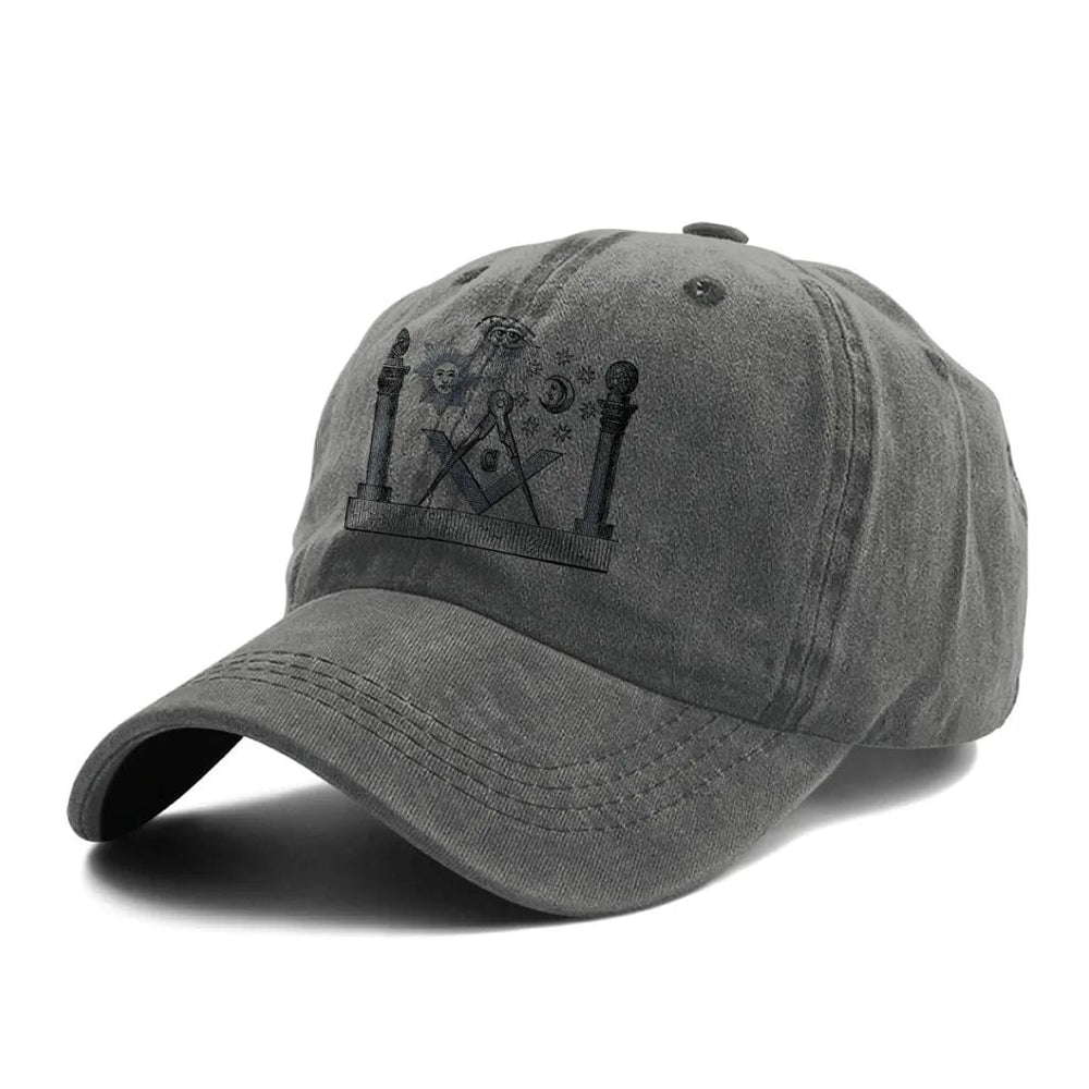 Riaz Impex Masonic Caps & Hats Gray Master Mason Printed Baseball Cap – Denim Style