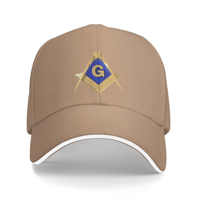 Riaz Impex Masonic Caps & Hats Khaki Master Mason Adjustable Baseball Cap – Golden Emblem