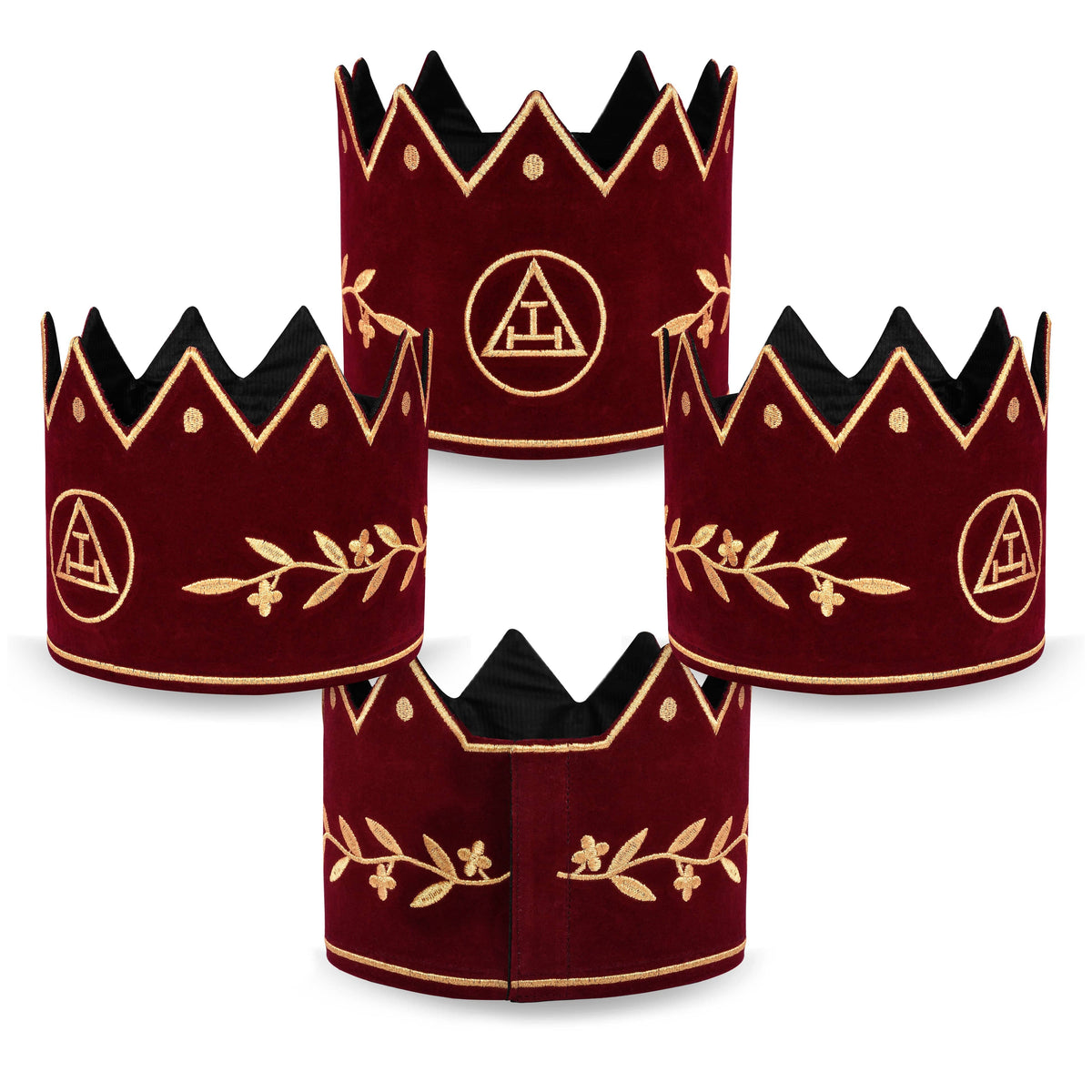 Riaz Impex Masonic Caps & Hats King Royal Arch Chapter Crown Cap – Red Velvet & Gold