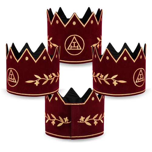 Riaz Impex Masonic Caps & Hats King Royal Arch Chapter Crown Cap – Red Velvet & Gold