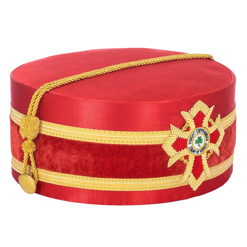 Riaz Impex Masonic Caps & Hats Knight Commander of the Court of Honour Scottish Rite Crown Cap – Red with Gold Bullion