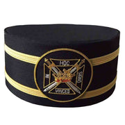 Knights Templar Crown Cap – Black Hand Embroidery