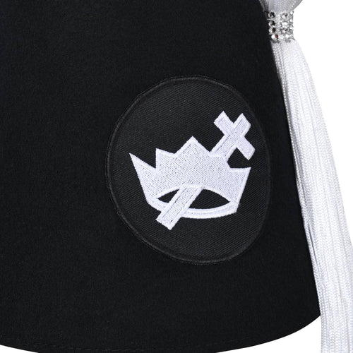 Riaz Impex Masonic Caps & Hats Knights Templar Fez Hat – Black Wool (Rhinestones option)