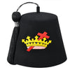 Knights Templar Fez Hat – Red & Gold Emblem (Rhinestones option)