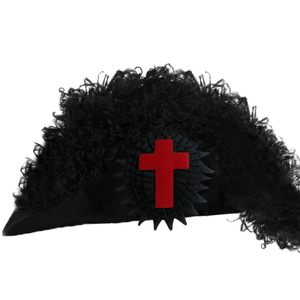 Riaz Impex Masonic Caps & Hats Line Officer Knights Templar Illinois Regulation Chapeau – All Black Plumes