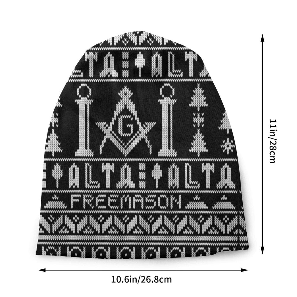 Riaz Impex Masonic Caps & Hats Masonic Christmas Beanie – Black & White