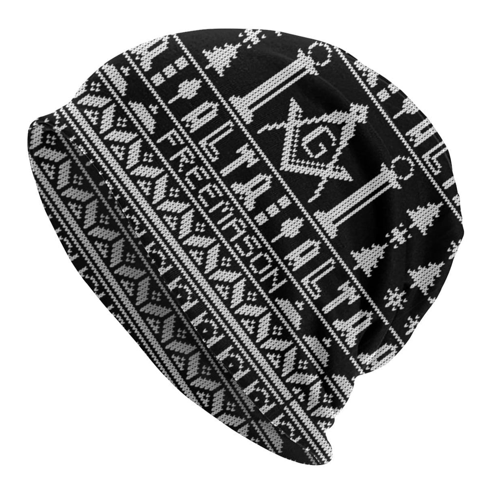 Riaz Impex Masonic Caps & Hats Masonic Christmas Beanie – Black & White