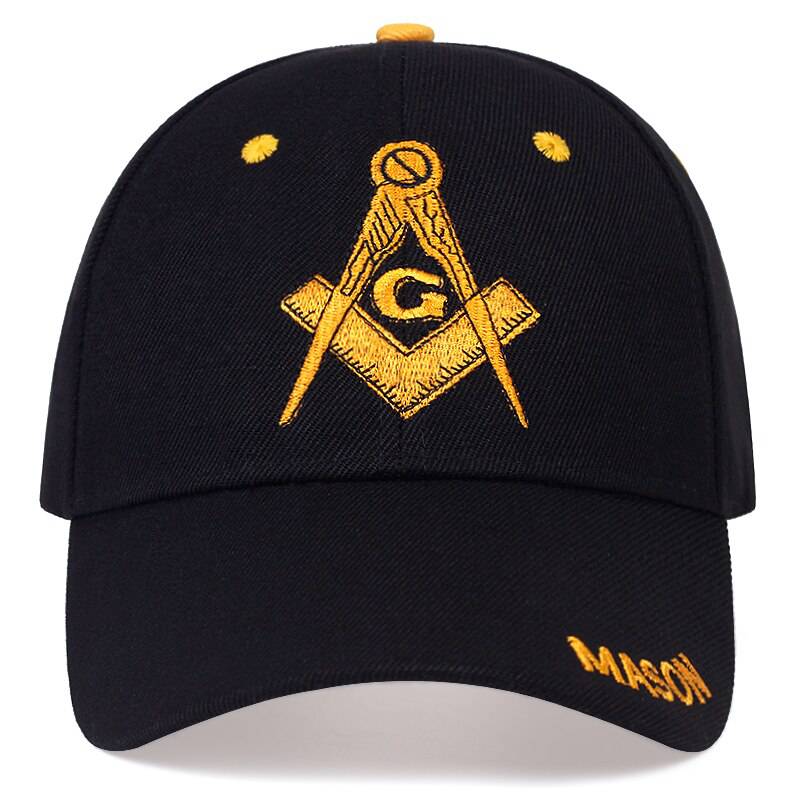 Riaz Impex Masonic Caps & Hats Master Mason Black Baseball Cap – Golden Embroidery