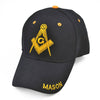Master Mason Black Baseball Cap – Golden Embroidery