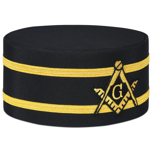 Riaz Impex Masonic Caps & Hats Master Mason Blue Lodge Crown Cap – Black With Double Braid