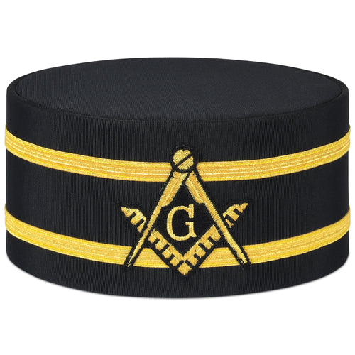 Riaz Impex Masonic Caps & Hats Master Mason Blue Lodge Crown Cap – Black With Double Braid