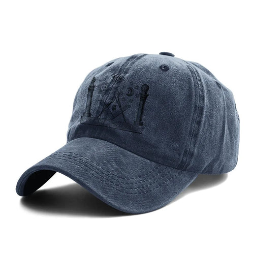 Riaz Impex Masonic Caps & Hats Navy Blue Master Mason Printed Baseball Cap – Denim Style
