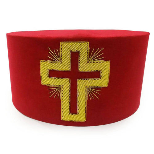 Riaz Impex Masonic Caps & Hats Past Commander Knights Templar Crown Cap – Red Passion Cross