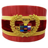 Past Grand High Priest Royal Arch Chapter Crown Cap – Red Bullion with Gold Braid and Cap Cord