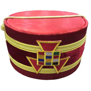 Past High Priest Royal Arch Chapter Crown Cap – Red Emblem with Gold Braid