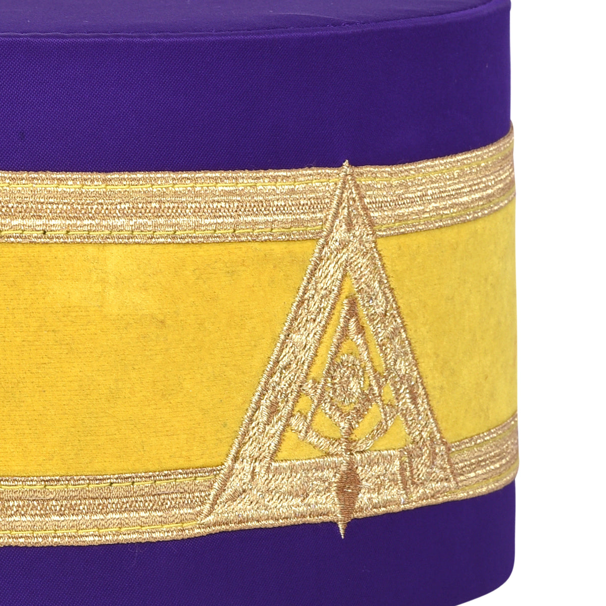 Riaz Impex Masonic Caps & Hats Past Illustrious Master Royal & Select Masters Council Crown Cap – Purple Silk With Yellow Velvet & Gold Braid