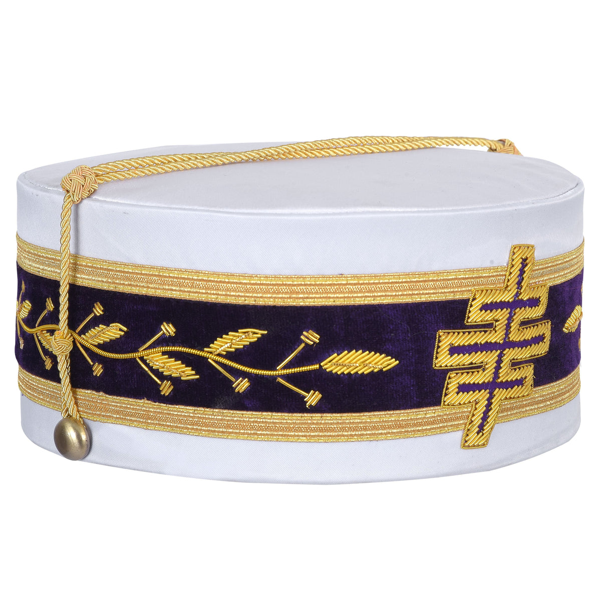Riaz Impex Masonic Caps & Hats Past Most Eminent Grand Master Grand Encampment Knights Templar Crown Cap – Purple Velvet & White