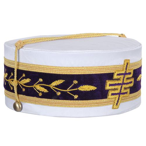 Riaz Impex Masonic Caps & Hats Past Most Eminent Grand Master Grand Encampment Knights Templar Crown Cap – Purple Velvet & White