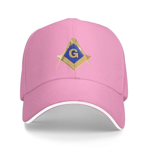 Riaz Impex Masonic Caps & Hats Pink Master Mason Adjustable Baseball Cap – Golden Emblem