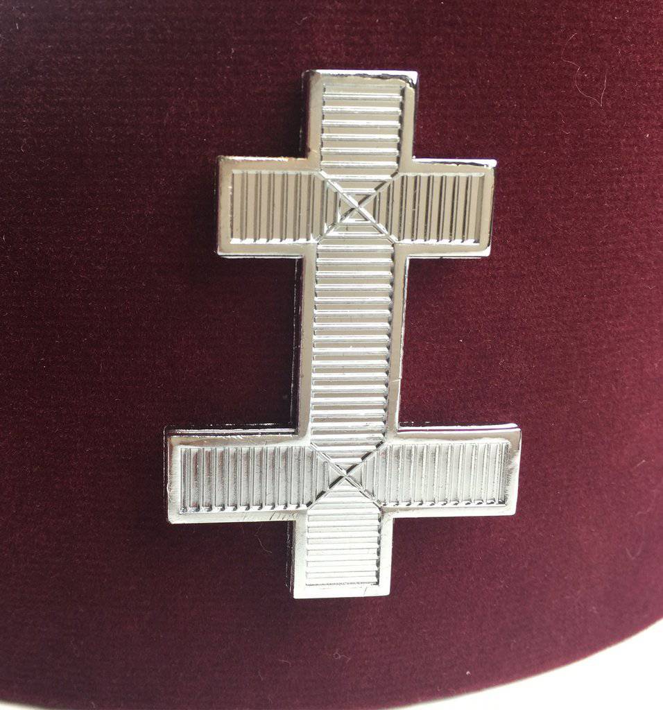 Riaz Impex Masonic Caps & Hats Preceptor English Knights Templar Crown Cap – Maroon Velvet