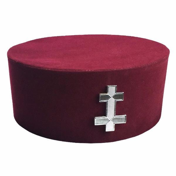 Riaz Impex Masonic Caps & Hats Preceptor English Knights Templar Crown Cap – Maroon Velvet