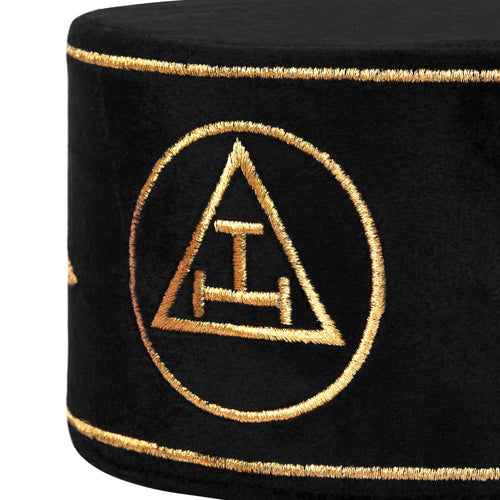 Riaz Impex Masonic Caps & Hats Royal Arch Chapter Crown Cap – Black & Gold Embroidery