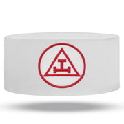 Royal Arch Chapter Crown Cap – White with Red Triple Tau Machine Embroidery