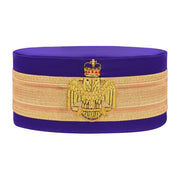 Scottish Rite Crown Cap – Wings Down Purple Silk With Gold Braid
