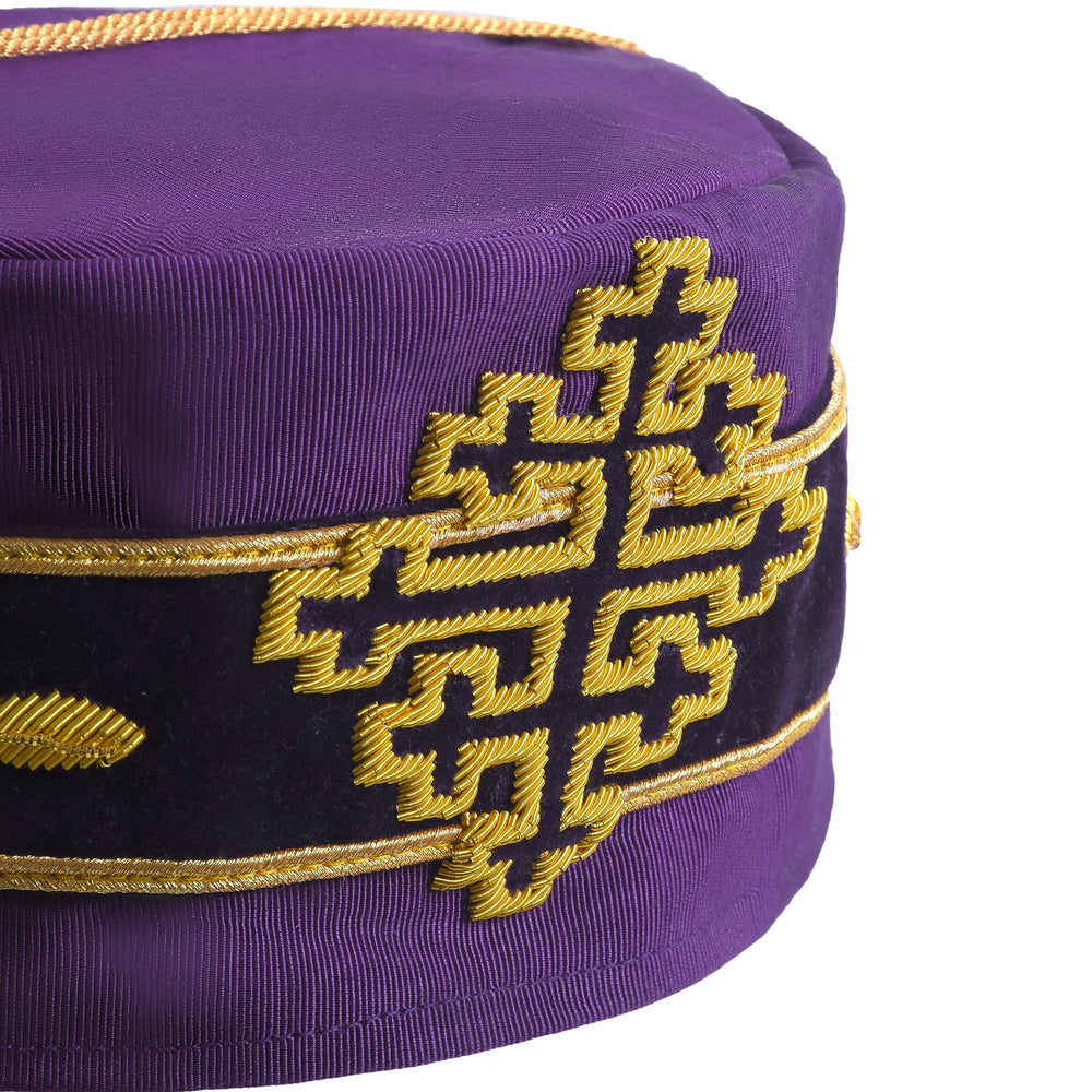 Riaz Impex Masonic Caps & Hats Sovereign Grand Commander 33rd Degree Scottish Rite Crown Cap – Hand Embroidery With Gold Bullion